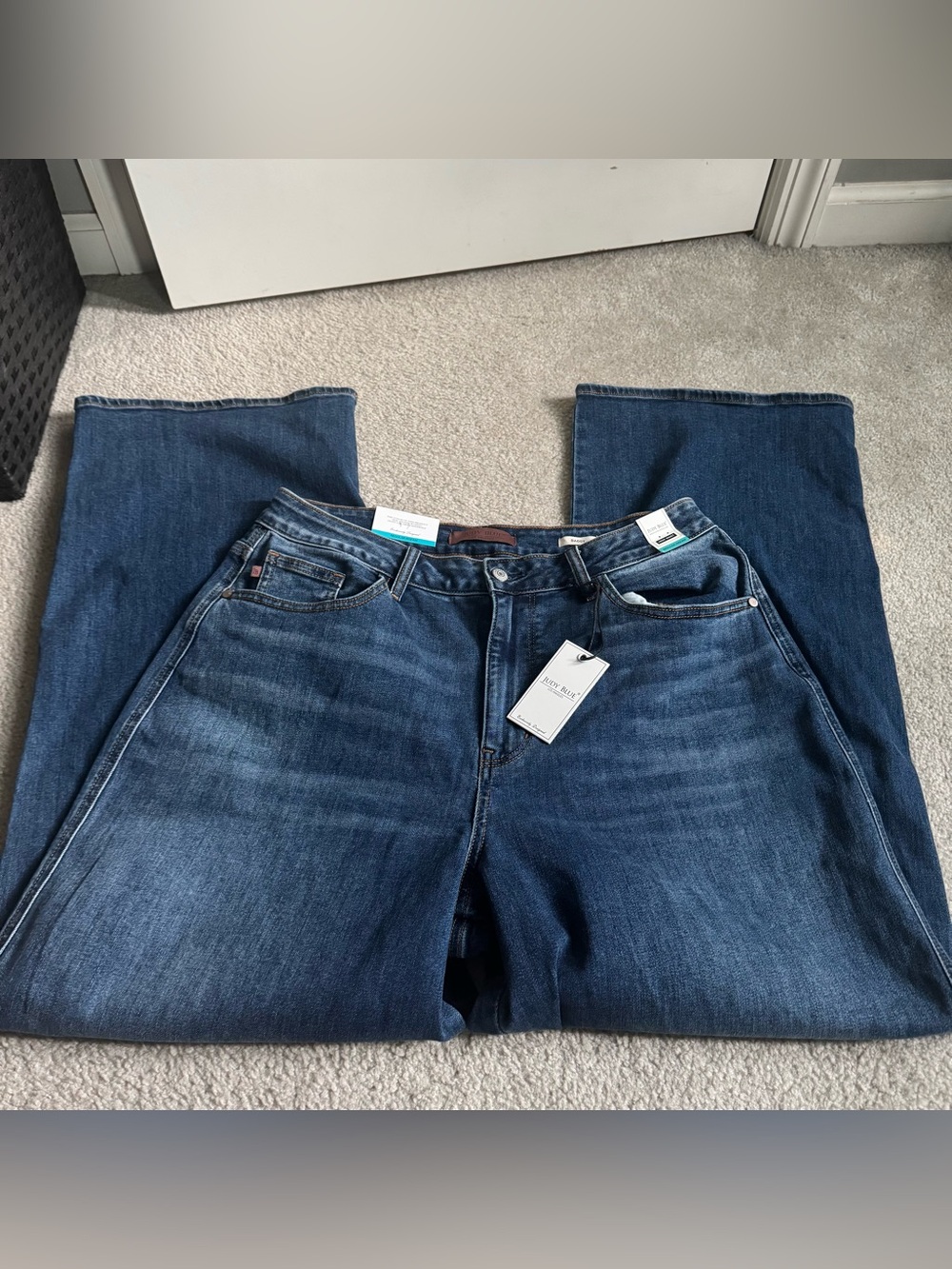 Judy Blue High Waist Baggy Jeans Womens 16W Regular Inseam Blue Stretch Denim